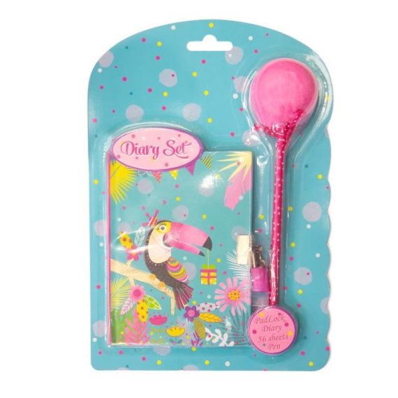 Фото - Блокнот на замочку 150x110mm, 70g, 56 л, ручка-пушок, Тукан 56651 Фото - Блокнот на замочку 150x110mm, 70g, 56 л, ручка-пушок, Тукан 56651