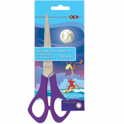 Фото - Ножницы детские для левшей, 142мм, фиолетовые  (уп.12/ящ.144) 22172
