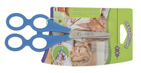 Фото - Ножиці навчаючі 165мм, з лінійкою, сині ZiBi 9249 Фото - Ножиці навчаючі 165мм, з лінійкою, сині ZiBi 9249