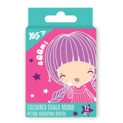 Крейда YES &quot;Cosmos&quot; кольорова кругла, 12 шт