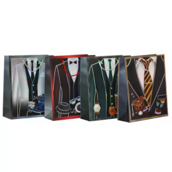 Пакет паперовий з фольгою 18*23*10см, 210гр, чоловічий костюм