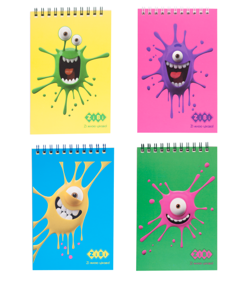 Фото - Блокнот на пружині зверху SMUDGES, А-6, 40 арк., картонна обкладинка, KIDS Line, асорті 52780 Фото - Блокнот на пружині зверху SMUDGES, А-6, 40 арк., картонна обкладинка, KIDS Line, асорті 52780