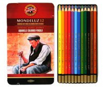 Фото - Олівці кол. аквар. Mondeluz, мет.кор., 12 шт. 21298