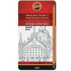 Олівці графітні 1500 Graphic, 5В-5Н, 12 шт.