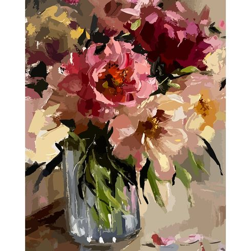 Фото - Набір, картина за номерами 'Букет півоній', 40*50 см, SANTI 62008 Фото - Набір, картина за номерами 'Букет півоній', 40*50 см, SANTI 62008