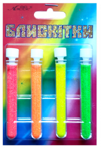 Фото - Блискітки НАБіР  6  2гр. 4шт. ФЛЮРік лимон+зел+перс.+помаранч.  А-975  1/12 35701