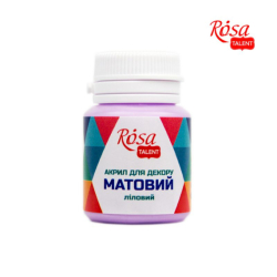 Акрил для декору  40, Ліловий, матовий, 20 мл, ROSA TALENT