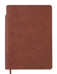 Блокнот діловий FRESH А5, 96 арк., клітинка, обкл. штучна шкіра, коричневий