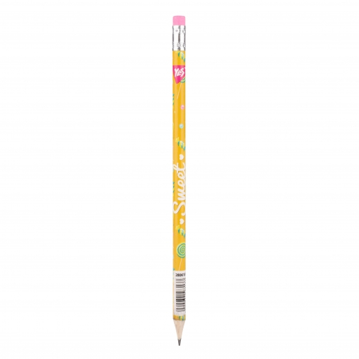 Фото - Олівець YES ч/гр круг. з ласт.  в пл. тубі, 36шт/уп Sweet Cream 60797