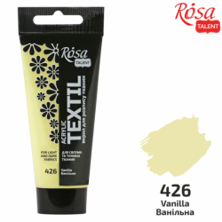 Фото - Фарба акрилова для тканин, Ванільна (26), 60мл, ROSA TALENT 58725