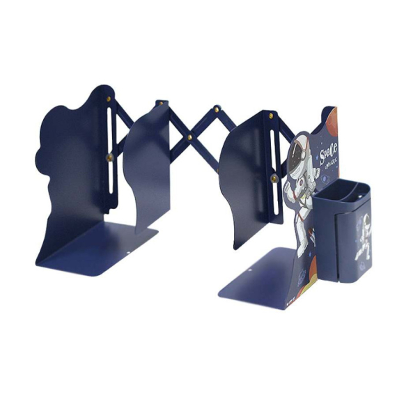 Фото - Обмежувачі для книг металеві з пластиковою підставкою для ручок 19*9,5см, принт Космонвт 62544 Фото - Обмежувачі для книг металеві з пластиковою підставкою для ручок 19*9,5см, принт Космонвт 62544