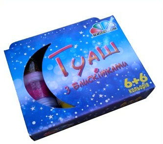 Фото - Фарби гуашеві  з блискітками 12 кол., 120мл 42777