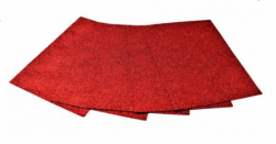 Фото - Кольорова ЕВА піна з гліттером(Фоаміран)А4, GL-EVA-1-002, 21х29,7см,1,00 мм 5 аркуш.червоний 59478