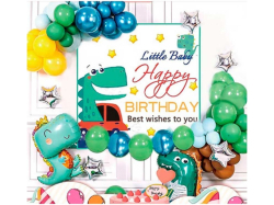 Набір декора до дня народження, ДИНОЗАВРИ (банер, кульки)