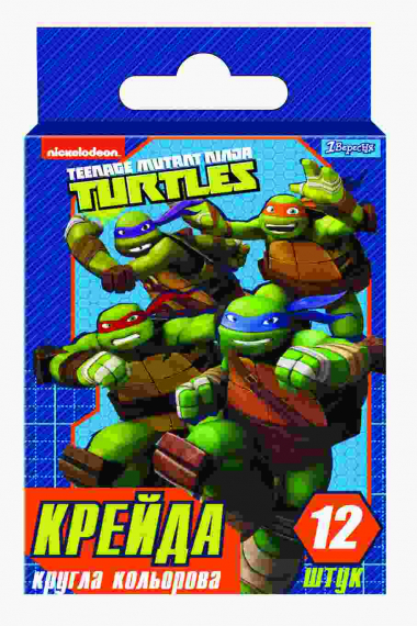 Фото - Крейда кольорова, кругла, 12 шт 'Ninja Turtles' 39851 Фото - Крейда кольорова, кругла, 12 шт 'Ninja Turtles' 39851