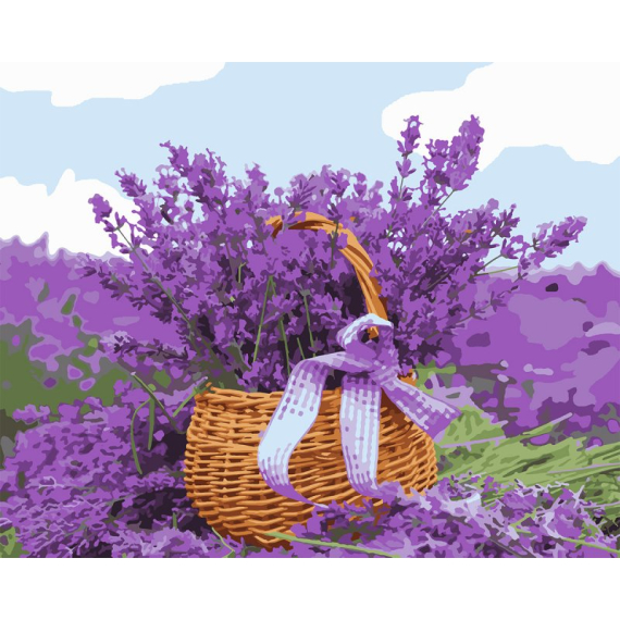 Фото - Картина за номерами SANTI 'Лаванда у кошику' 40*50 см 63528 Фото - Картина за номерами SANTI 'Лаванда у кошику' 40*50 см 63528