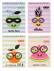 Фото - Блокнот на пружині зверху SUMMER VIBES, А-6, 40 арк., картонна обкладинка, KIDS Line, асорті 52779