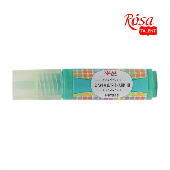 Фото - Фарба акрилова, М’ятна, 20мл, для тканин, ROSA Talent 26645 Фото - Фарба акрилова, М’ятна, 20мл, для тканин, ROSA Talent 26645