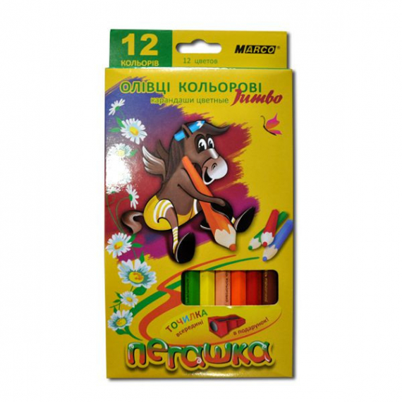 Фото - Кольоров. олівці 'MARCO' 12 цвет. толстые 1040-12СВ ( шт. ) 9685