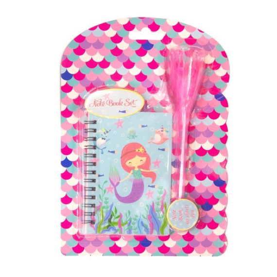 Фото - Блокнот на пружині 120x80mm, 70g, 60 л, ручка-пушок з короною, Русалка 56654 Фото - Блокнот на пружині 120x80mm, 70g, 60 л, ручка-пушок з короною, Русалка 56654