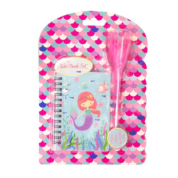 Фото - Блокнот на пружині 120x80mm, 70g, 60 л, ручка-пушок з короною, Русалка 56654