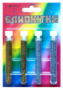 Фото - Блискітки набір 1 2гр. 4шт. зол+зол.Гол.+срібло+срібло.Гол. А- 970 1/12 30282 Фото - Блискітки набір 1 2гр. 4шт. зол+зол.Гол.+срібло+срібло.Гол. А- 970 1/12 30282