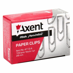 Скріпки п`ятикутні нікельовані, 28 мм, 100 шт.