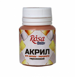 Акрил для декору 76, Персиковий, перламутр, 20 мл, ROSA Studio