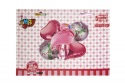 Фото - Набір кульок фольгованих Фламінго 5 шт, золоті 61271