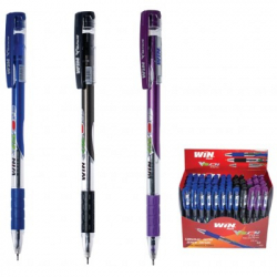 Фото - Ручка масляна WIN 0,6мм VISION чорна (уп.60) 24702