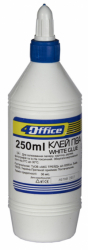 Клей ПВА з дозатором, 250 мл. (кругла пляшка), 4-419,4OFFICE (ящ.60)