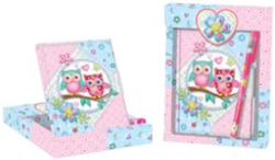 Фото - Блокнот дитячий на замочку в подар.коробочці з ручкою 150x110mm, 70g, 56 л, совки 36307 Фото - Блокнот дитячий на замочку в подар.коробочці з ручкою 150x110mm, 70g, 56 л, совки 36307