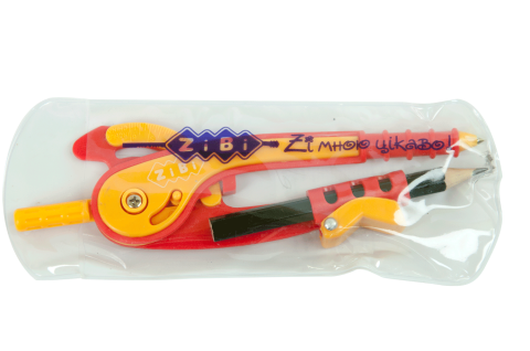 Фото - Циркуль пластиковий зі шкалою в блістері, червоно-помаранчевий, SMART Line (уп.48) 38516