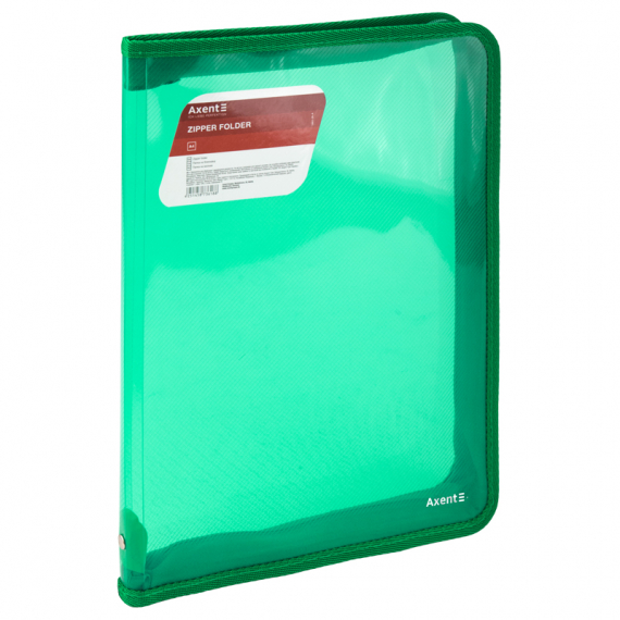 Фото - Папка об'ємна на блискавці А4, прозора зелена 46051 Фото - Папка об'ємна на блискавці А4, прозора зелена 46051