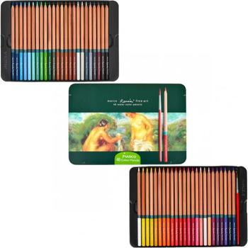 Фото - Кольоров. олівці акварельні 'MARCO' 48 кольор. круглі, Кедр в метал. пеналі FineArt-48TN (уп.3) 27067