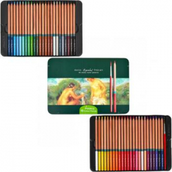 Кольоров. олівці акварельні &quot;MARCO&quot; 48 кольор. круглі, Кедр в метал. пеналі FineArt-48TN (уп.3)