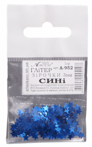 Фото - Блискітки (Гліттер) ЗіРОЧКИ  Сині  1гр. у кульку  А-952 22393