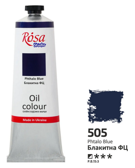 Фото - Фарба олійна Studio,100мл, Блакитна ФЦ, ROSA 62640