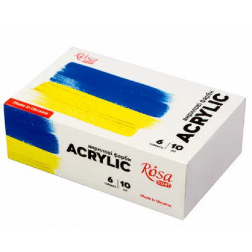 Фото - Набір акрилових фарб Ukraine 6x10мл, ROSA START 60758 Фото - Набір акрилових фарб Ukraine 6x10мл, ROSA START 60758