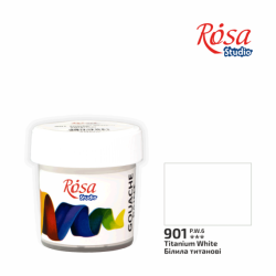 Фарба гуашева, Білила титанові, 20мл, ROSA Studio