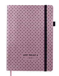 Блокнот діловий RELAX А5, 96л, чистий, обкладинка штучна шкіра, золотий