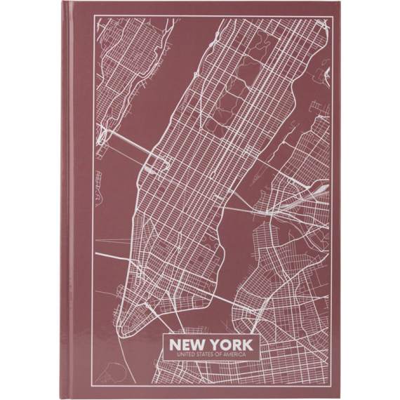 Фото - Книга записна А4 Maps New York, 96арк., кліт., рожево-корич. 47097 Фото - Книга записна А4 Maps New York, 96арк., кліт., рожево-корич. 47097