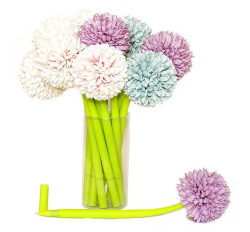 Фото - Ручка гелева синя 0,5мм, силіконова півонія 52265