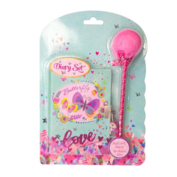 Фото - Блокнот на замочку 110x750mm, 70g, 80 л, ручка-пушок, Метелики 56646