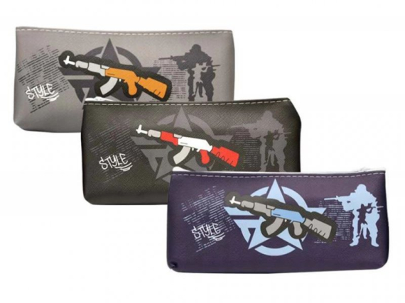 Фото - Пенал-косметичка на 1 блискавку, принт Літаки 62549 Фото - Пенал-косметичка на 1 блискавку, принт Літаки 62549