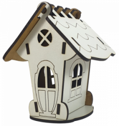 Фото - МДФ Будиночок № 18 скрин.з овальн.вікном 12*8*8см  М-2091 49860