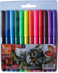 Фото - Фломастери 'Кіт', 12 кол, діам. - 8.3мм, ФЛ45-1, УМКА 44303