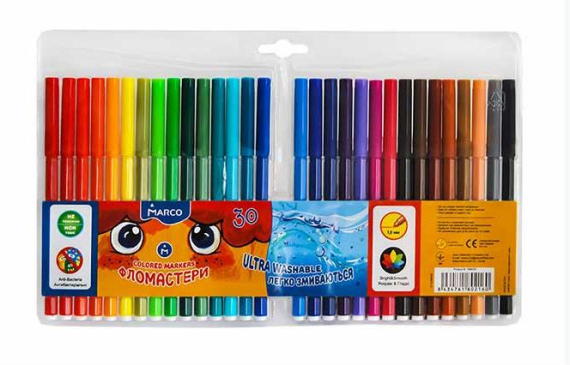 Фото - Фломастери 30 кол. Super Washable(уп.12) 52894 Фото - Фломастери 30 кол. Super Washable(уп.12) 52894