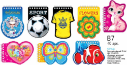 Фото - Блокнот 'Фігурні форми' В7, 30 арк, посипка, пружина, роз. 112х80 мм (уп.32) 40645