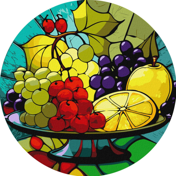 Фото - Картина за номерами:'Фруктове асорті' d33см 63919 Фото - Картина за номерами:'Фруктове асорті' d33см 63919